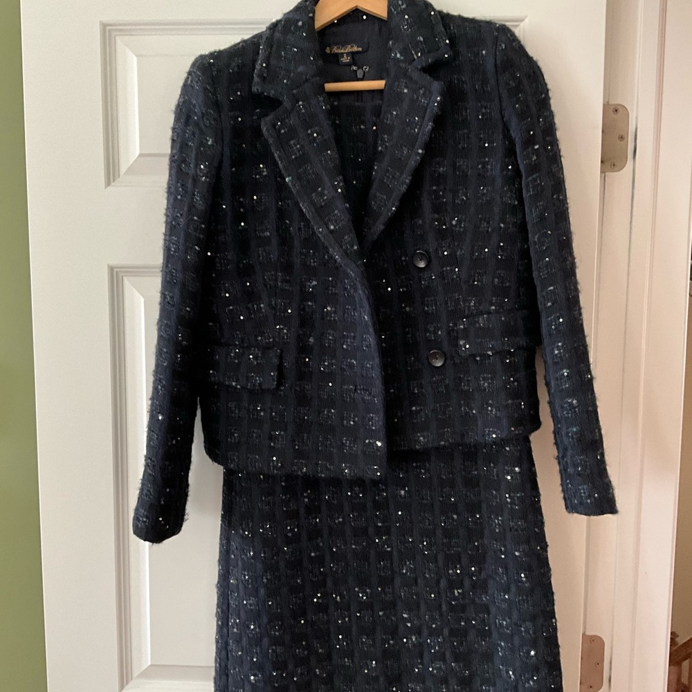 Brooks Brothers Midnight Blue Tweed Blazer and Dress Set